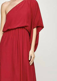 Carmela - Satin One Shoulder Maxi Dress