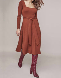 ASTR Sinclair Dress in warm nutmeg - women's dress