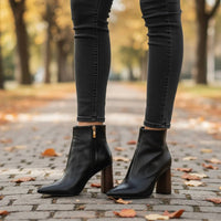 Carrano - Women's Anna Wooden Heel Leather Bootie