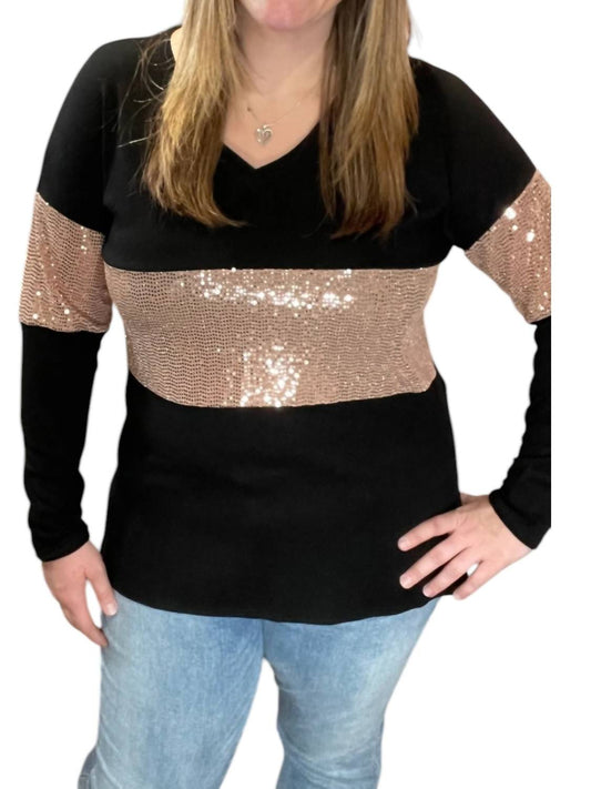Honeyme - V-Neck Long Sleeve Top
