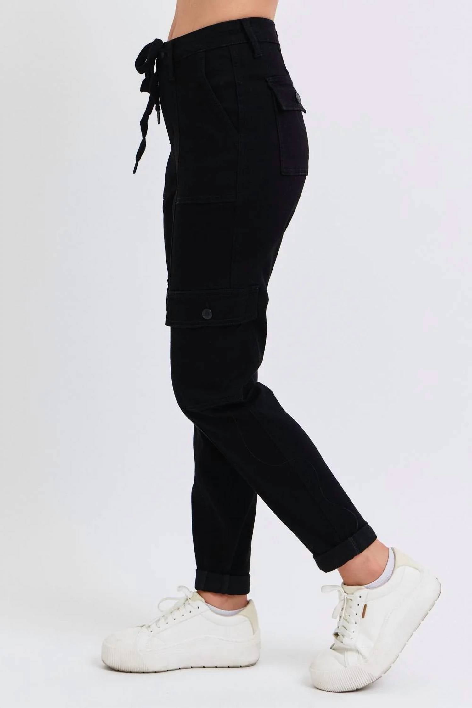 Judy Blue - High Waist Cargo Cuff Jogger Denim Jeans