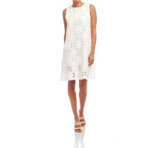 Karen Kane - Sleeveless Embroidered Shift Mini Dress