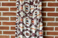 TASHA POLIZZI Eliana Maxi Dress in burgundy brown rust ivory - women's dress - detail view