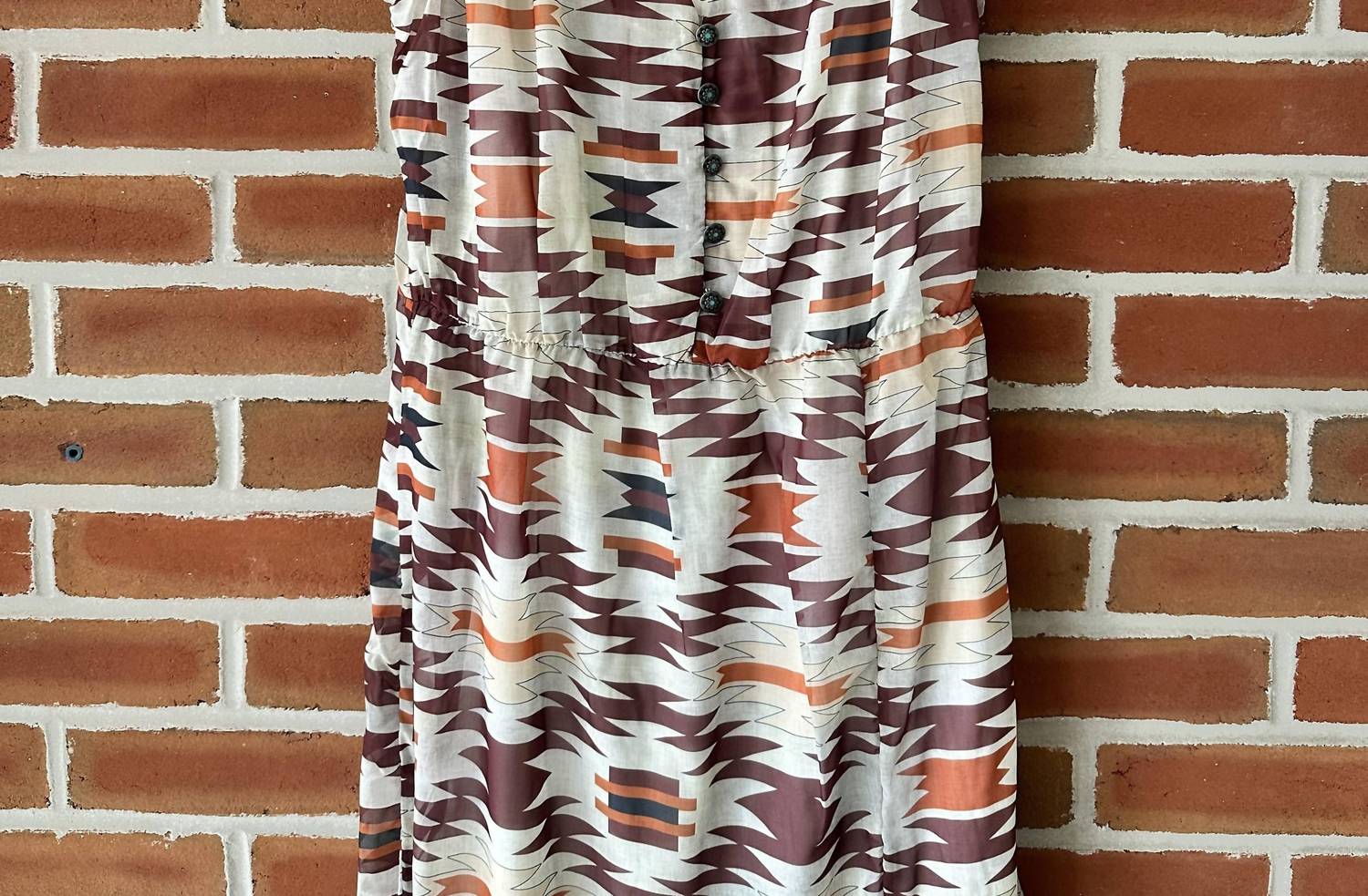 TASHA POLIZZI Eliana Maxi Dress in burgundy brown rust ivory - women's dress - detail view