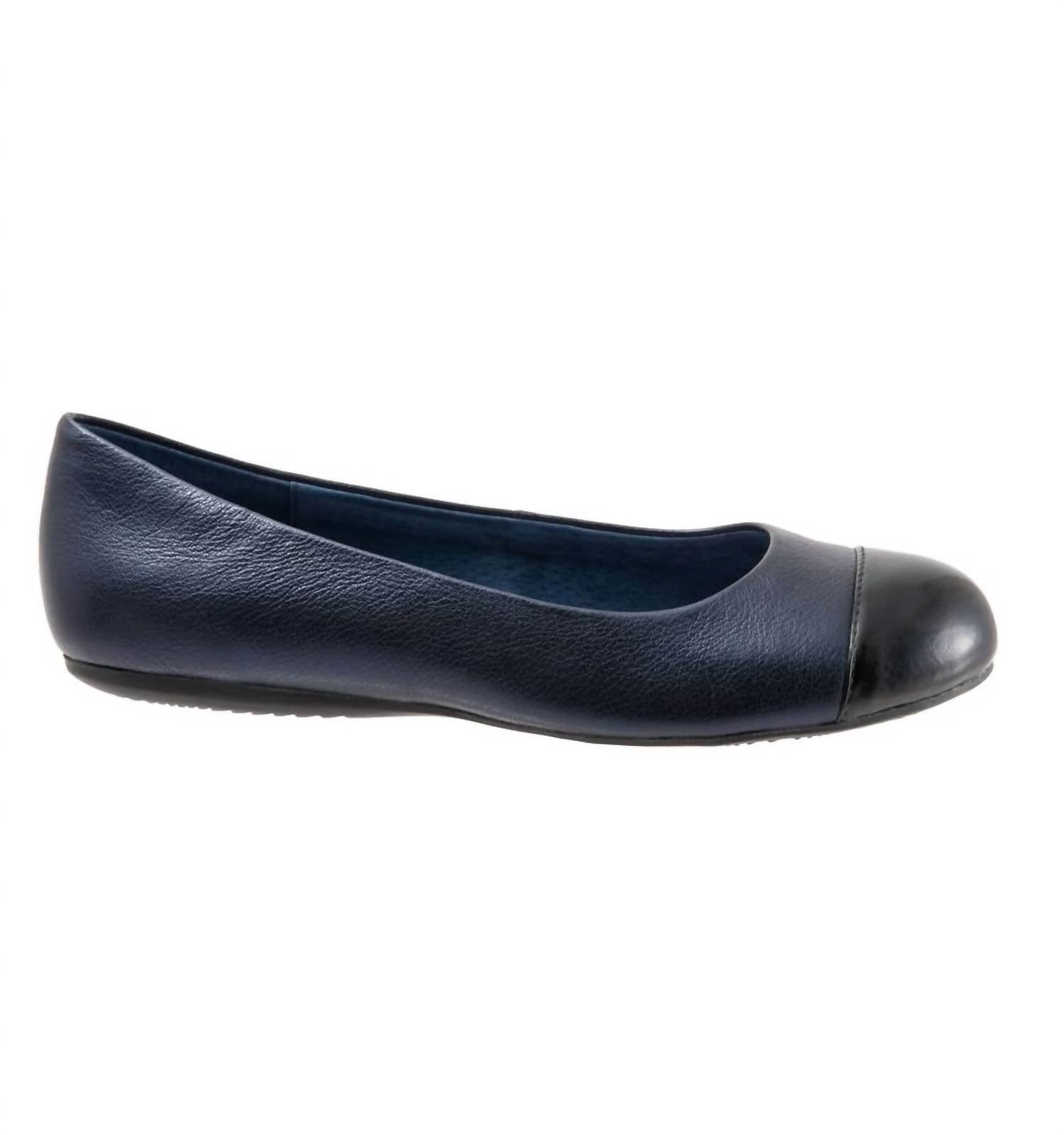 Softwalk Women's Napa Ballet Flats in navy - women's flats - detail view