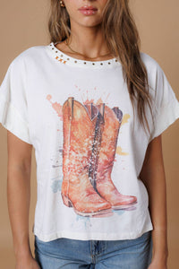 All Us - Splatter Boots Hi-Lo Tee