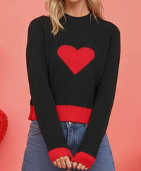 Miss Sparkling - Ribbed Heart Sweater