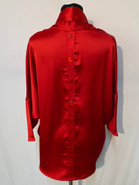 Boho Chic - Women's Satin Turtleneck Blouse
