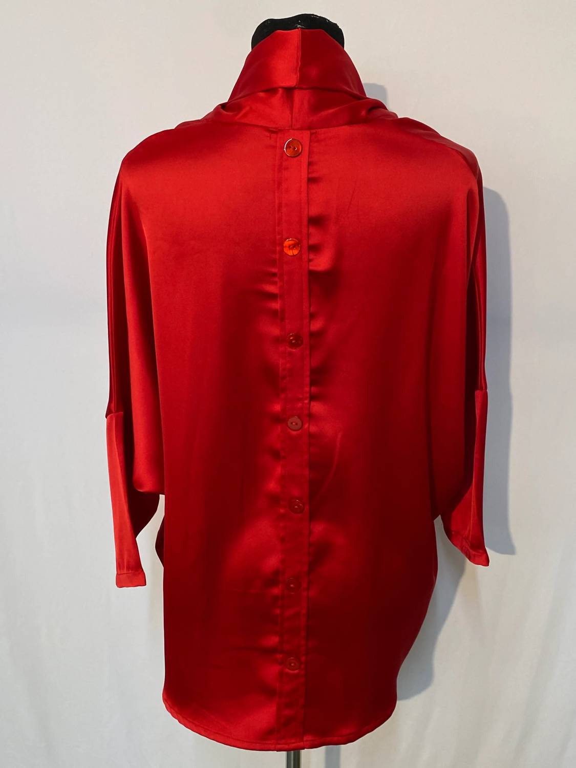 Boho Chic - Women's Satin Turtleneck Blouse
