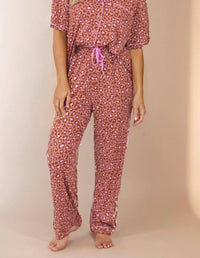 La Society - Leopard Print Short Sleeve Pajamas Set