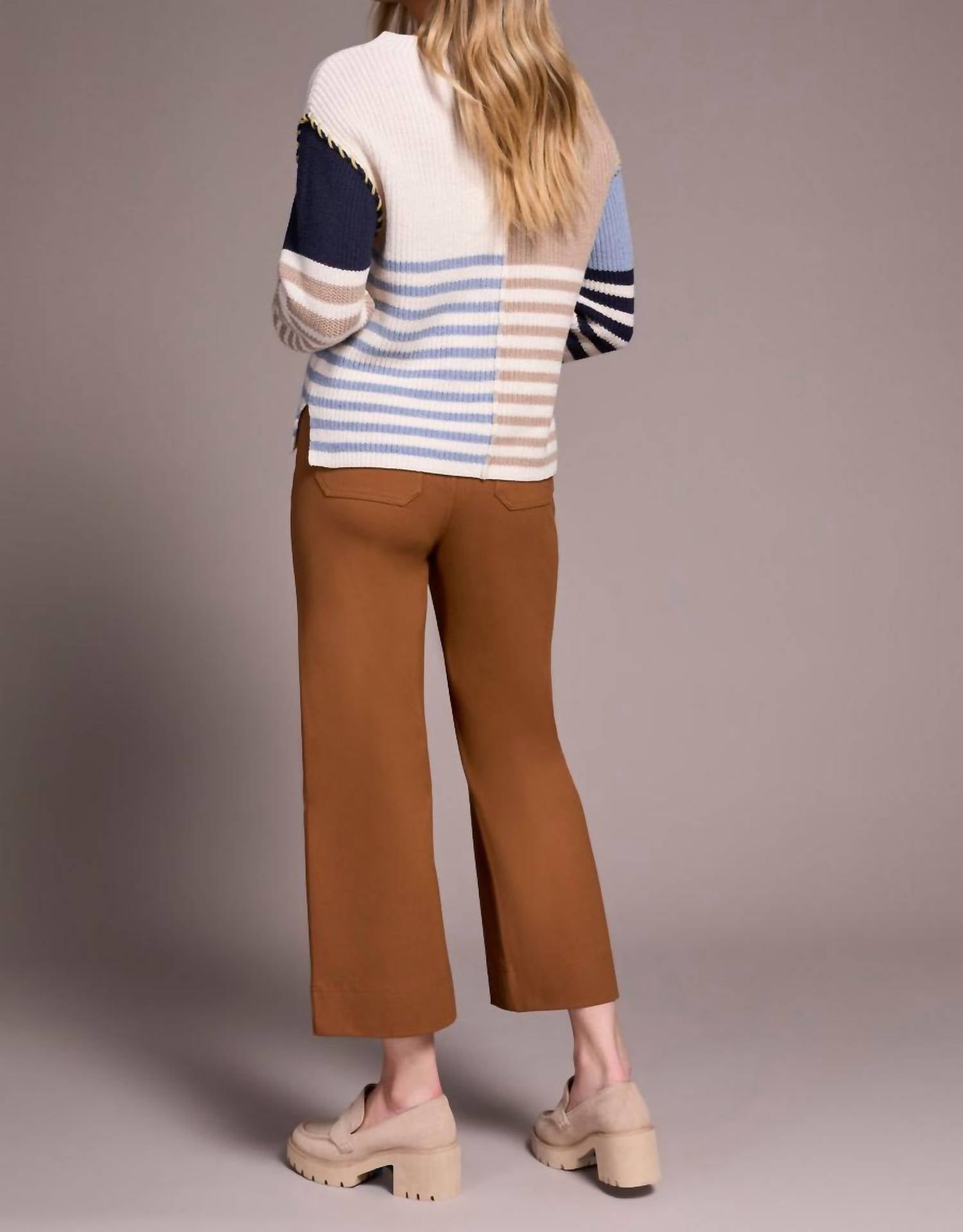 Tribal - Multi Stripe Boat Neck Sweater