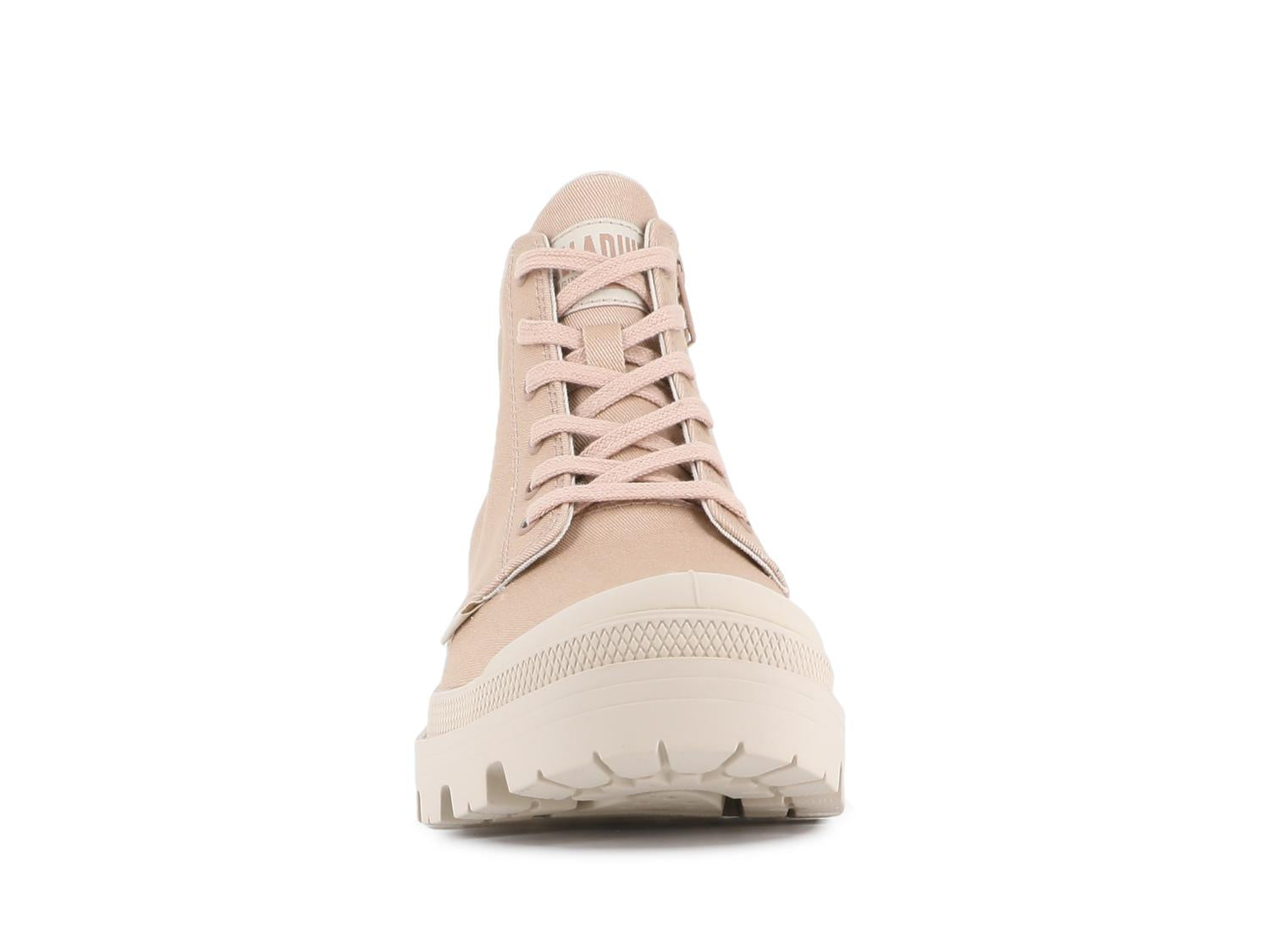 Palladium Women's Pallabase Leather Boots in nude dust - women's shoe - detail view