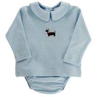 Bailey Boys Boy's Reindeer Doxie-diaper Cover in light blue - kids' item - detail view