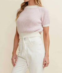 Cloud Ten - Ribbed Short Sleeve Sweater