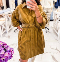 Sunday Edition - Women's Queue Me In Striped Mini Dress