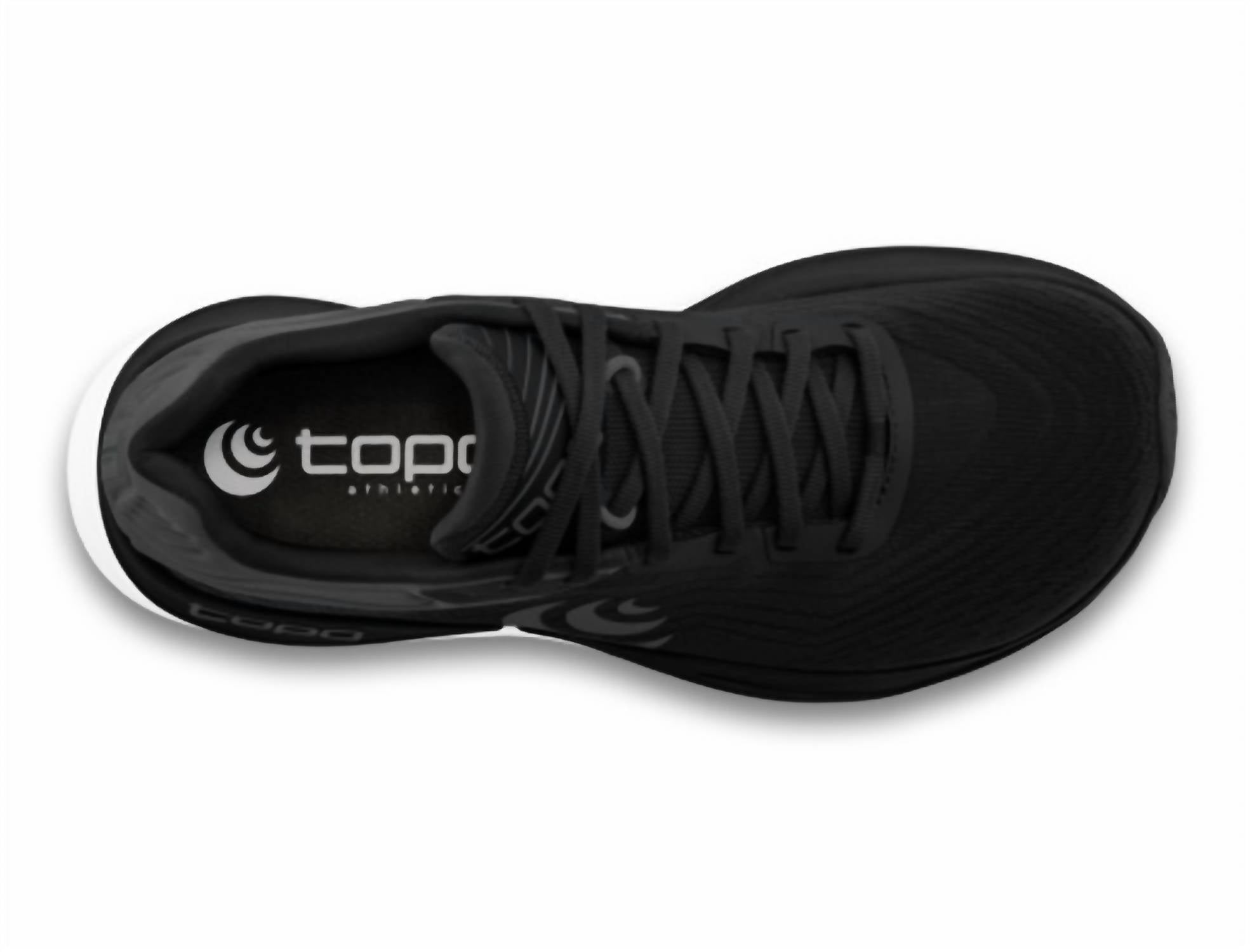 Topo Athletic Women's Ultrafly 5 Shoe in black white 1 - women's shoe - alternate view