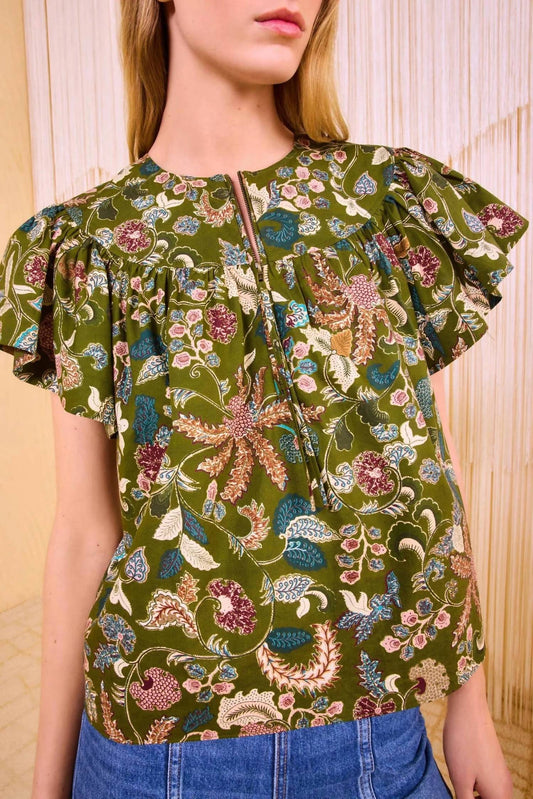 Ulla Johnson - Perline Flutter Sleeve Blouse