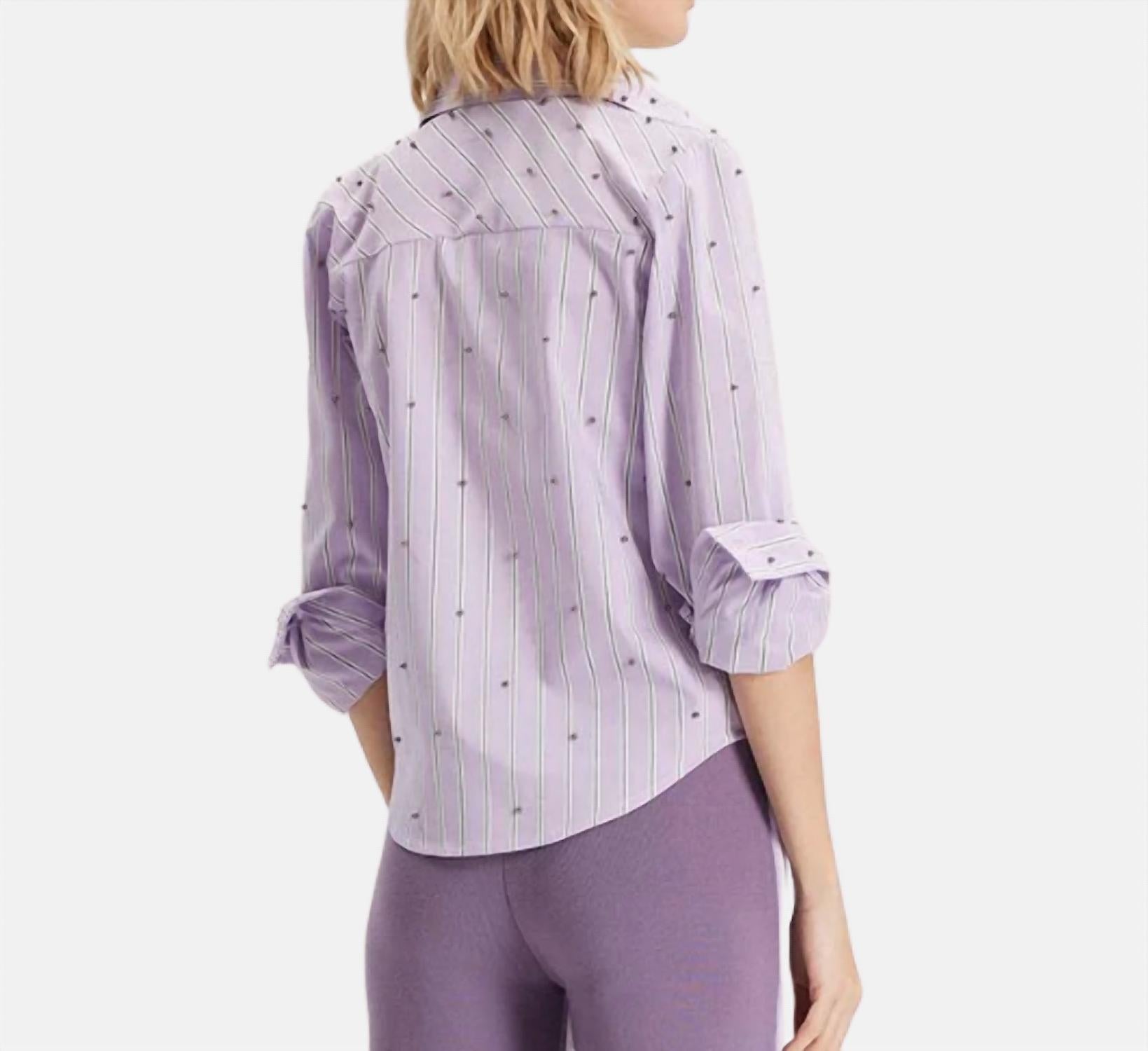 Theo The Label - Echo Mix Stripe Pearly Shirt