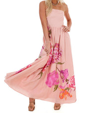 Flying Tomato - Flower Market Strapless Maxi Dress