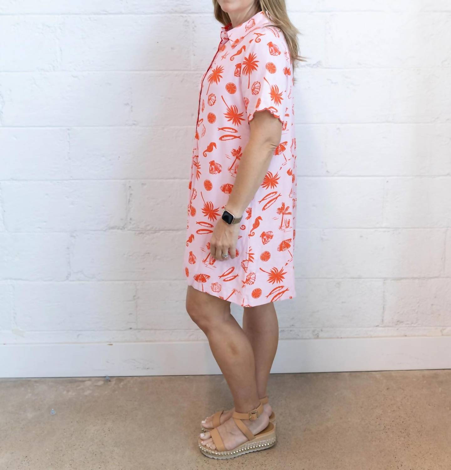 Karlie - Beach Linen Shirt Mini Dress