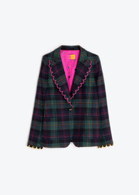 Vilagallo - Hillary Embroidered Plaid Blazer
