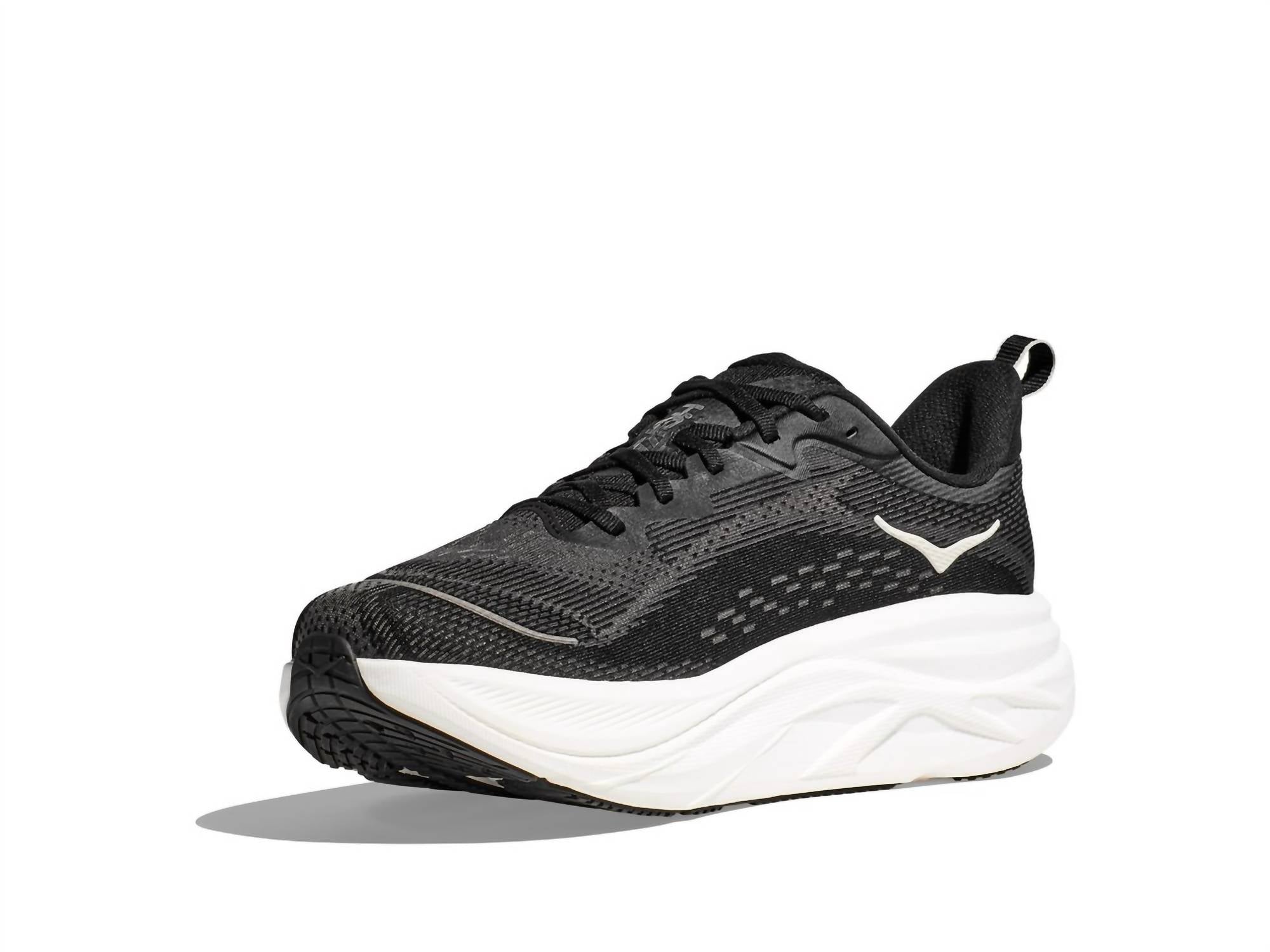 Hoka Men's Skyflow Shoe in black white - men's shoe - detail view