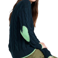KERRI ROSENTHAL Maxwork Cable Pullover Sweater in ocean - women's sweater - view 4