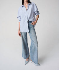 Joseph Ribkoff Women's Long Sleeve Button Down Blouse in blue vanilla - women's shirt - alternate view