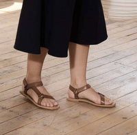 St. Agni Women's Sportsu Sandal in antique tan - women's sandal - detail view