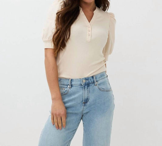 Esqualo - Wide Rib Woven Top