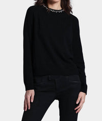 Minnie Rose - Jewel Neck Crew Long Sleeves Top