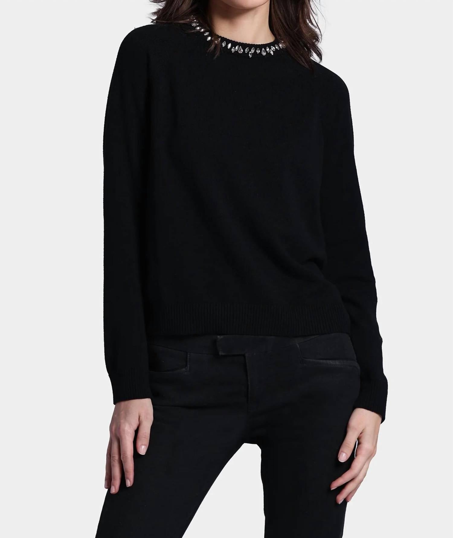 Minnie Rose - Jewel Neck Crew Long Sleeves Top