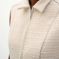 Joseph Ribkoff Boucle A Line Dress with Zipper in moonstone - women's dress - alternate view