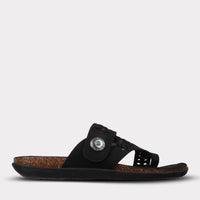 Mykos Women's Scarlett Toe Ring Sandal in black - women's sandal