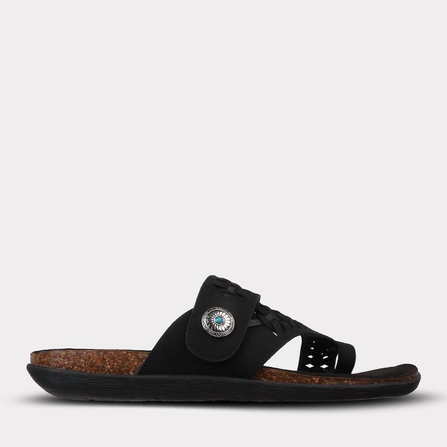 Mykos Women's Scarlett Toe Ring Sandal in black - women's sandal