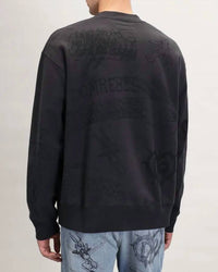 DOMREBEL Semester Embroidery Pullover Cotton Sweatshirt in old black - men's shirt - alternate view