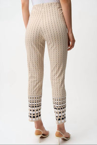 Joseph Ribkoff - Geometric Patterned Slim Trouser Pant