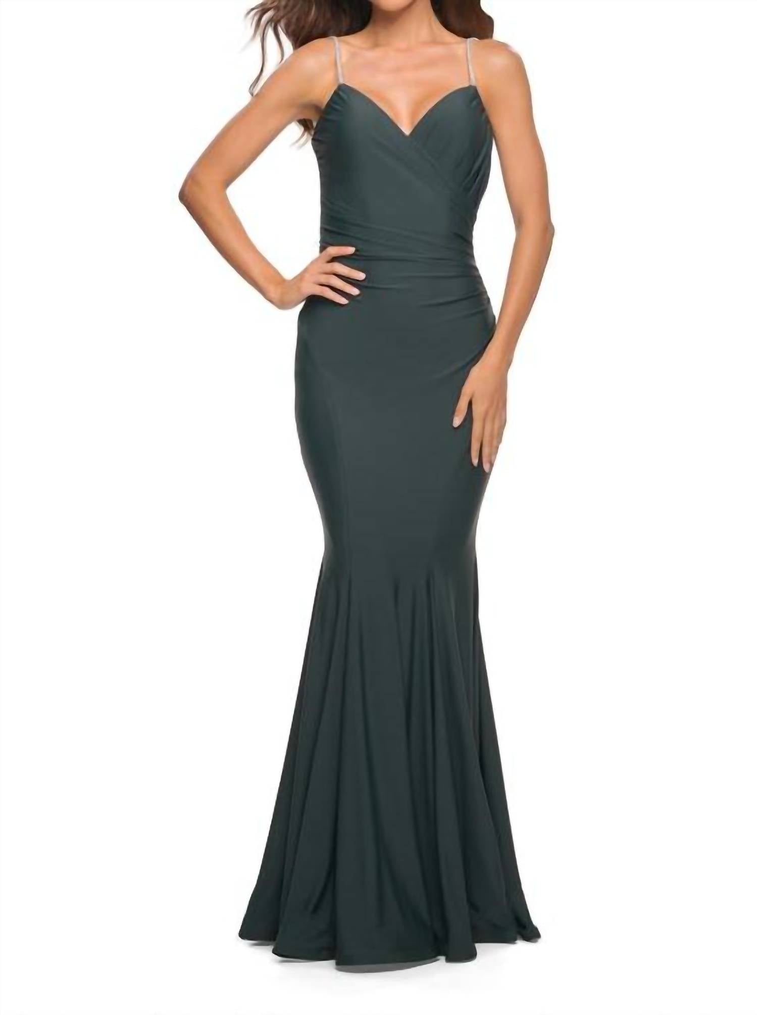 La Femme - Stone Strap Godet Gown