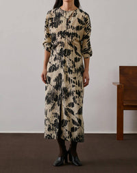soeur Francine Midi Dress in pale yellow black - women's dress
