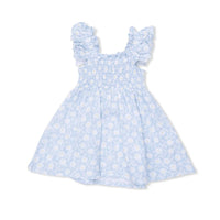 Angel Dear - Girls Western Daisies Muslin Smocked Sundress