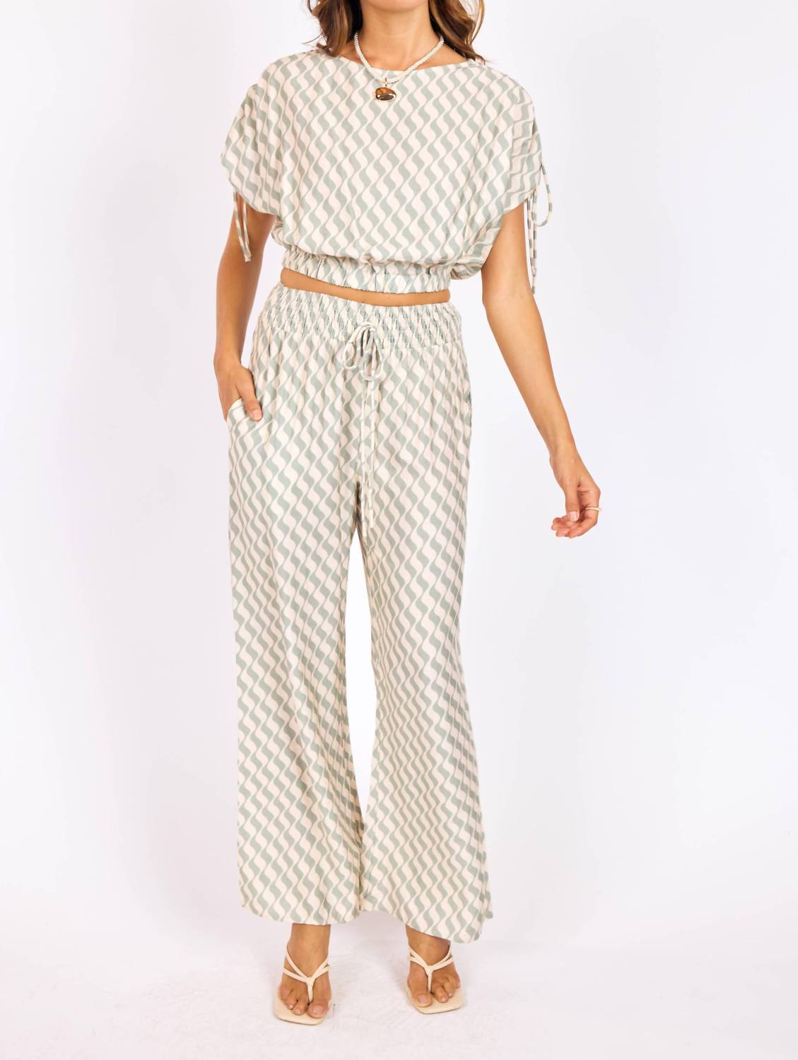 Sage The Label - Light A Spark Elastic Waist Crop Top