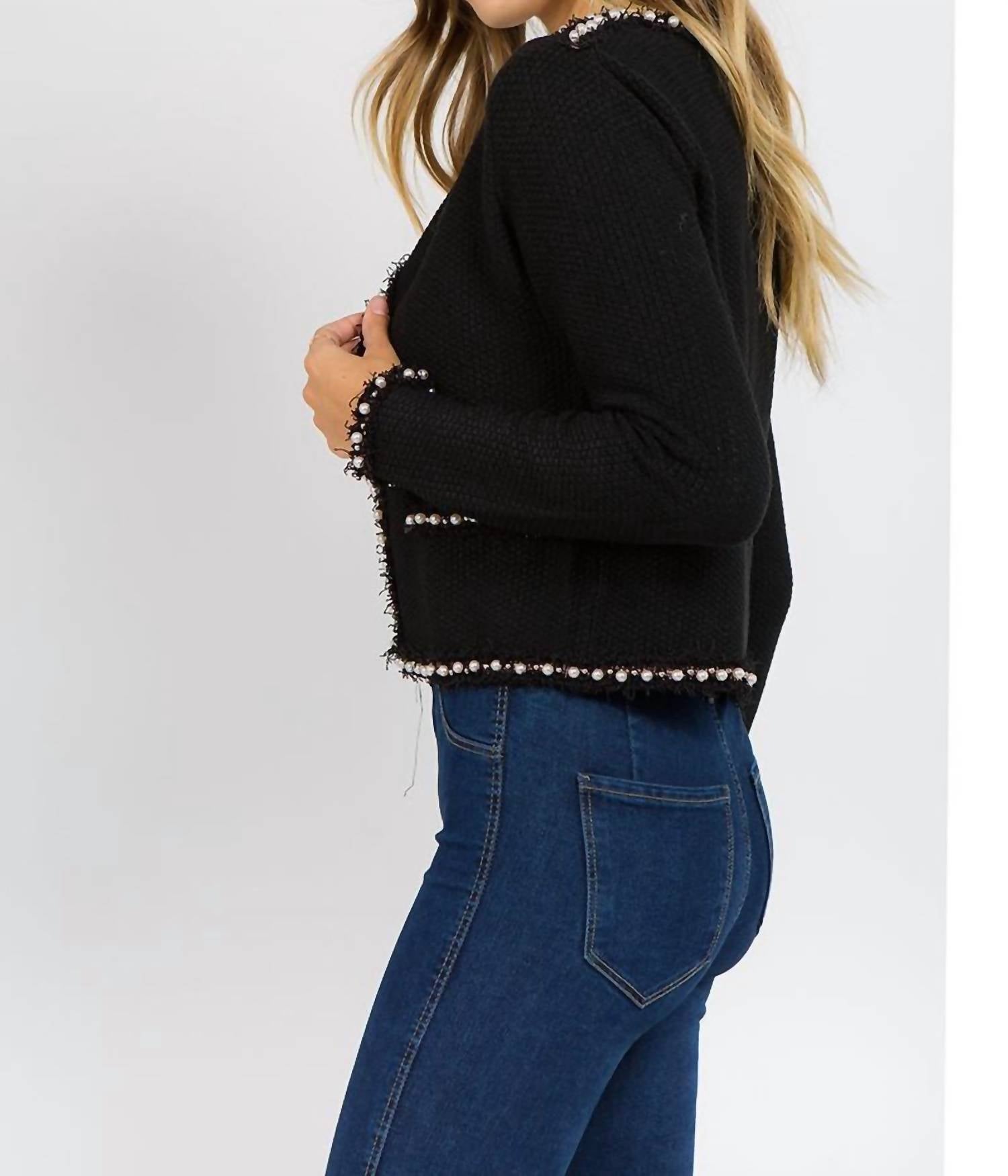 Twin Angels - Women's Josette Frayed Pearl Jacket