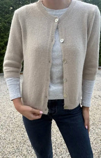 Kris Ana Mohair Mix Cardigan Top in beige 1 - women's cardigan