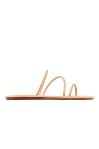 ANCIENT GREEK SANDALS Women's Lynx Flat Sandals in natural platinum - women's sandal - detail view