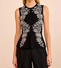 Ulla Johnson Vanna Jacquard Tank in black - women's tank top
