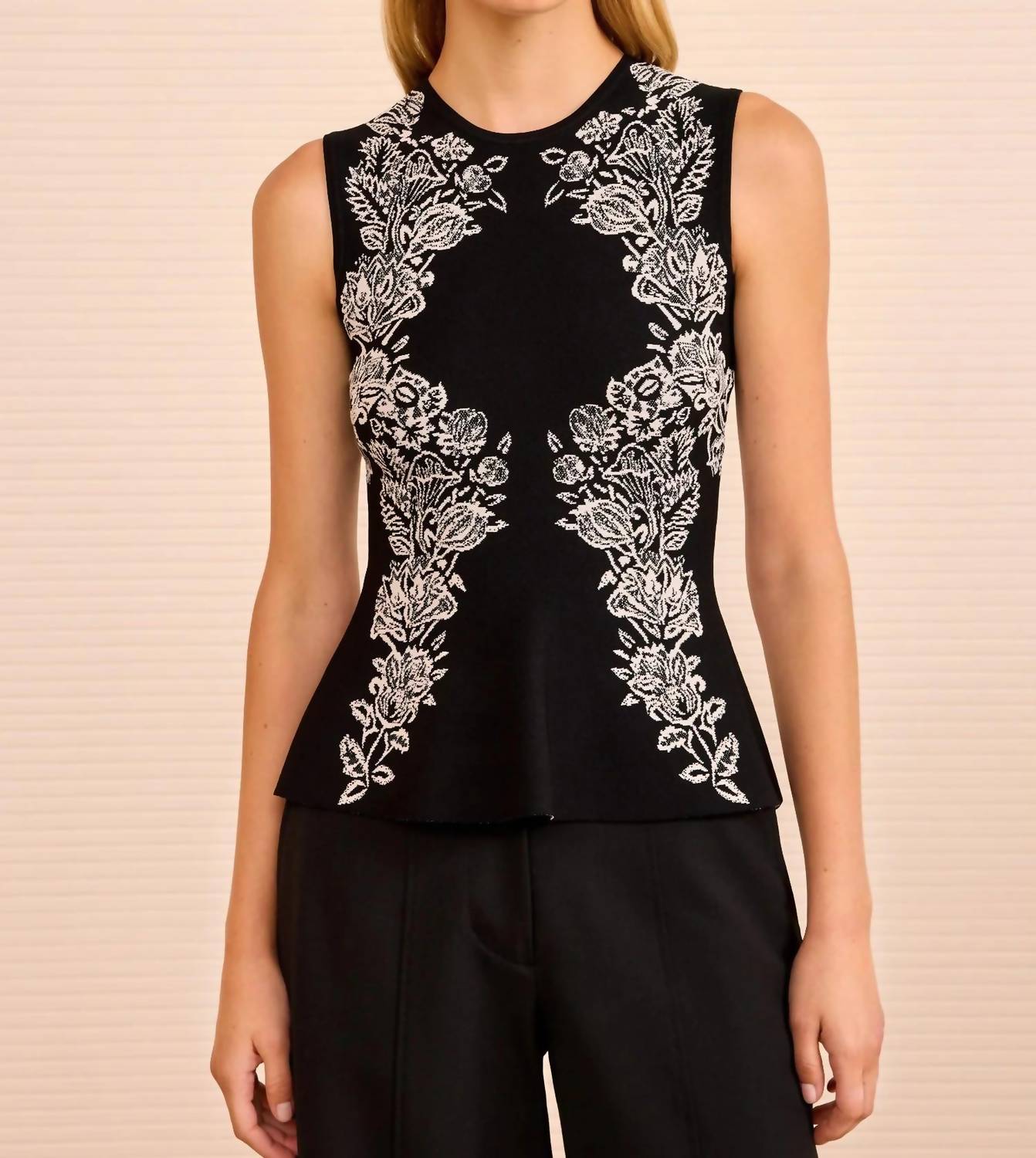 Ulla Johnson Vanna Jacquard Tank in black - women's tank top