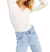 Z Supply - BLAINE RIB LONG SLEEVE HENLEY TOP