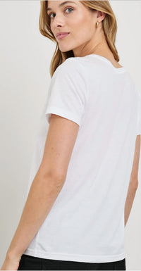 Rails Short Sleeve Classic V T-Shirt in white - women's t-shirt - alternate view