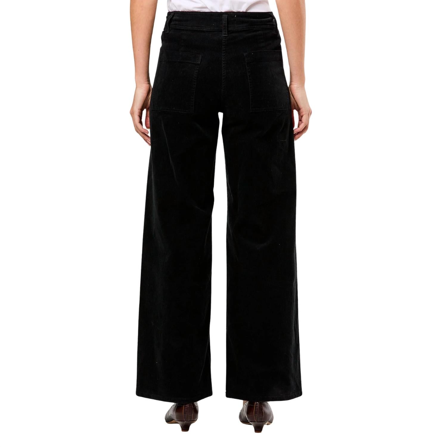 NILI LOTAN Women's Megan Corduroy Pant in jet black - women's pants - view 4