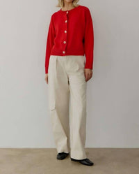 all : row Lucy Knit Cardigan in red - women's cardigan